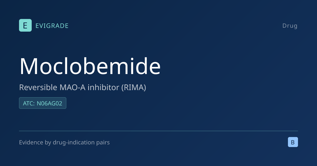 Moclobemide: Major depressive disorder – dosing, side effects, evidence ...